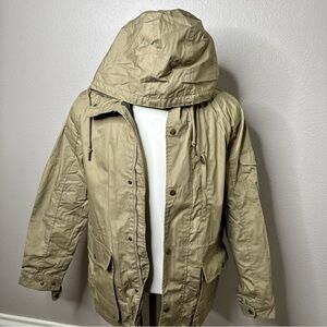 21men Khaki Hooded Military Jacket